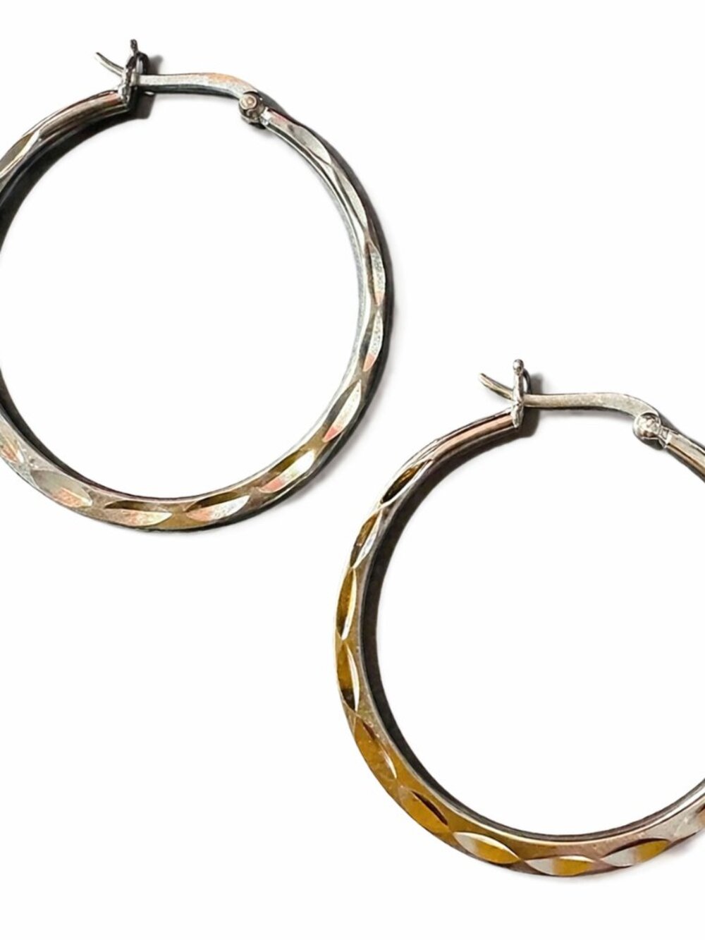 Sterling Silver “Luxe Facet Hoop” Earrings Statement